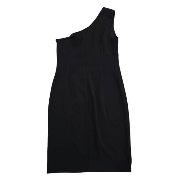 DKNY One Shoulder Sheath Dress Women's 10 Black 100% Polyester Party Preppy - Picture 8 of 8
